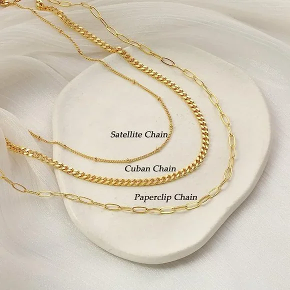 Women, Dainty Gold Necklace 14K Gold Plated Herringbone Necklace for Women Pearl
